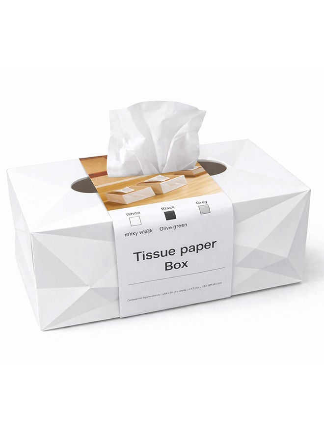 White Modern Tissue Box Cover with Lid – Decorative Rectangular Tissue Holder for Bathroom, Living Room, Bedroom & Office Beige
